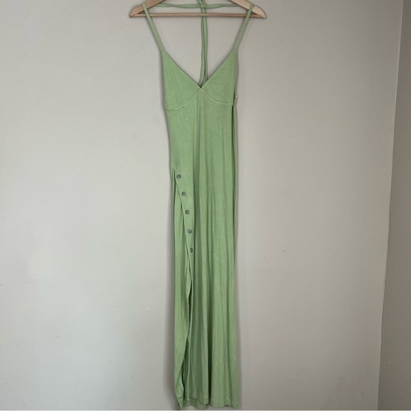 Alix NYC Pierce stretch jersey halter midi dress size medium green - Picture 2 of 9